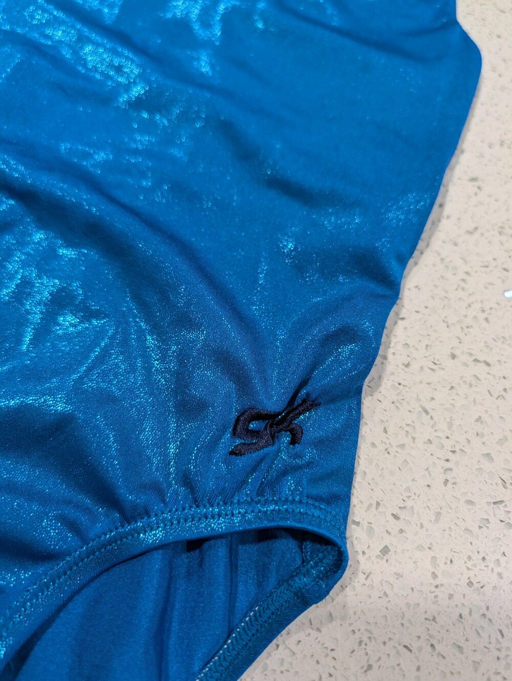 MYSTIQUE GK ELITE Gymnastics Dance Leotard Large Blue MESH Breathable RAZORBACK - Picture 5 of 5